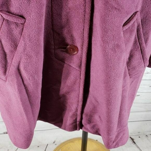 Sherwood velvet purple vtg‎ 80s 90s pea coat jacket - Picture 4 of 8